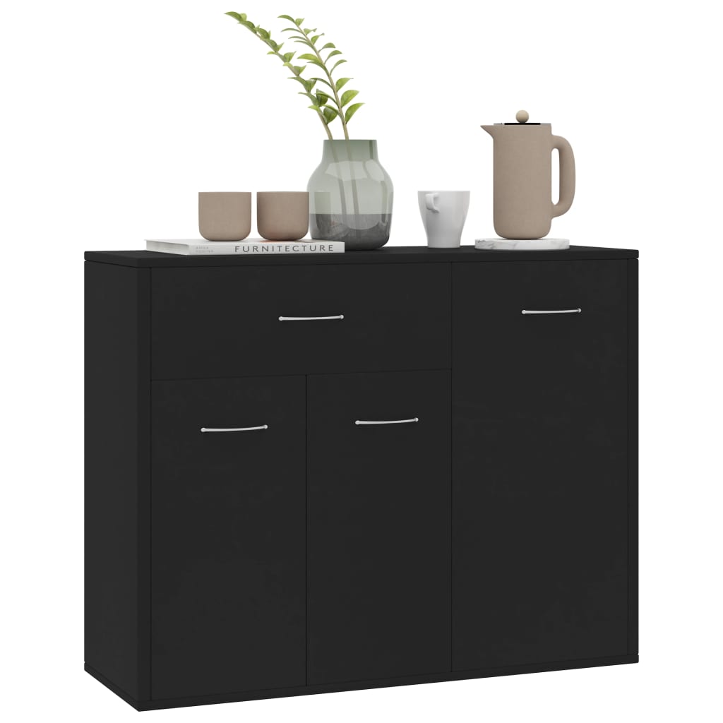 Sideboard Black 88X30X70 Cm Engineered Wood