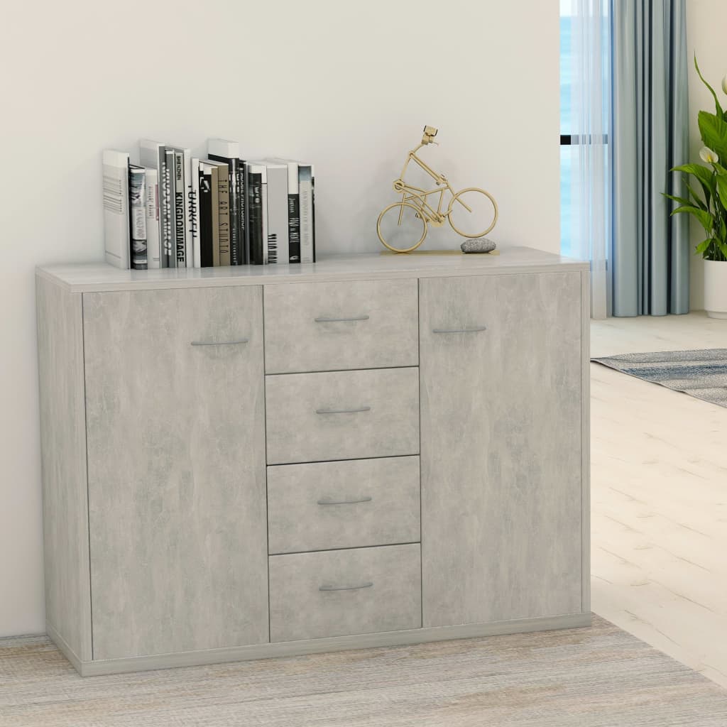 Sideboard Concrete Grey 88X30X65 Cm Engineered Wood