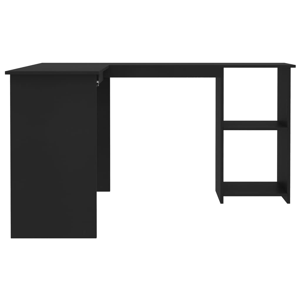 L-Shaped Corner Desk Black 120X140X75 Cm Engineered Wood