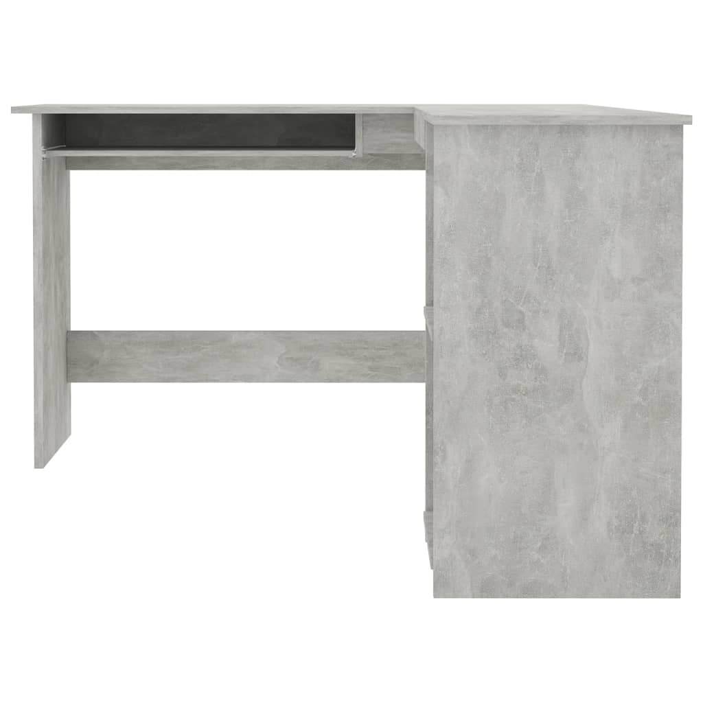 L-Shaped Corner Desk Concrete Grey 120X140X75 Cm Engineered Wood