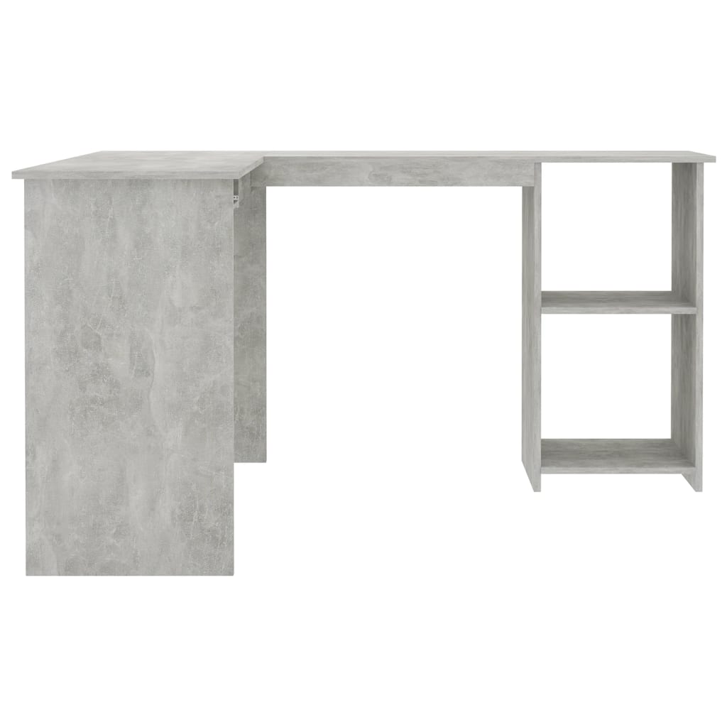 L-Shaped Corner Desk Concrete Grey 120X140X75 Cm Engineered Wood