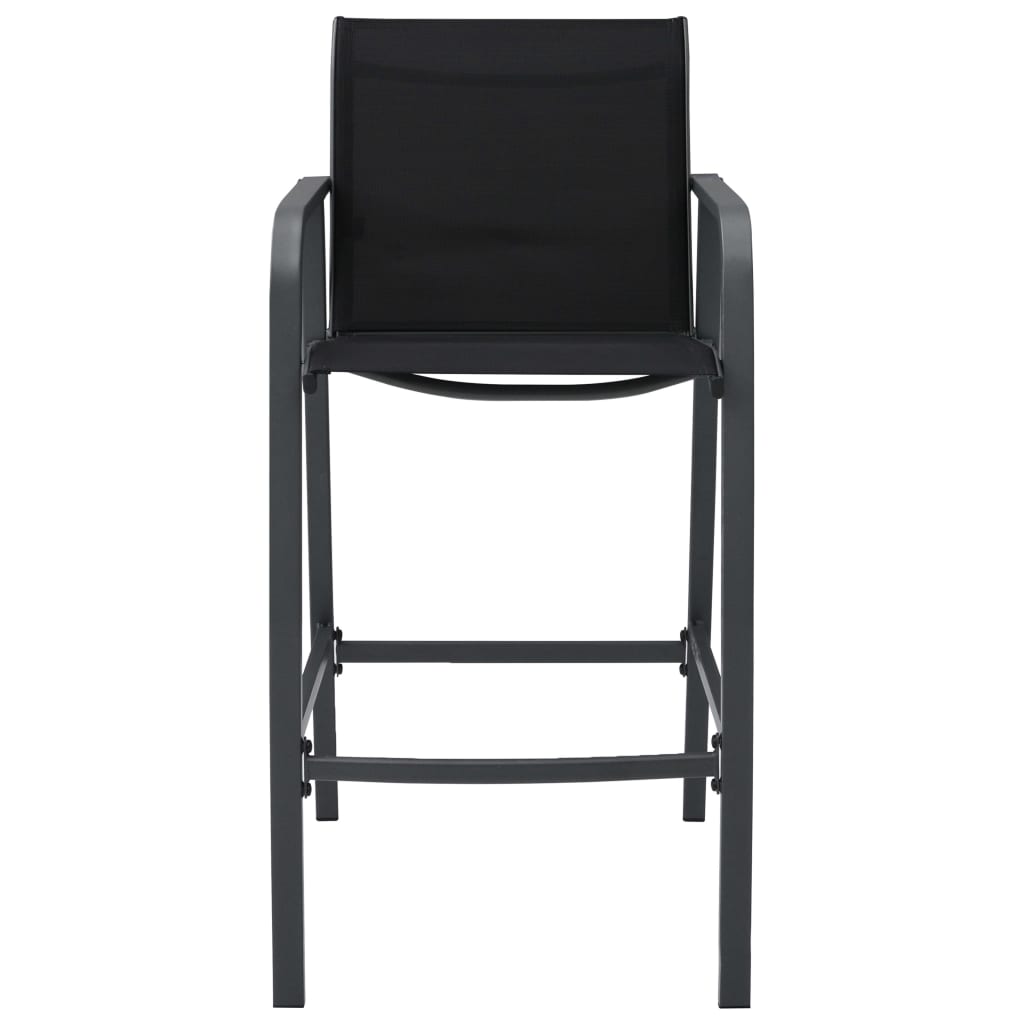 Garden Bar Chairs 4 Pcs Black Textilene