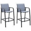 Garden Bar Chairs 2 Pcs Grey Textilene