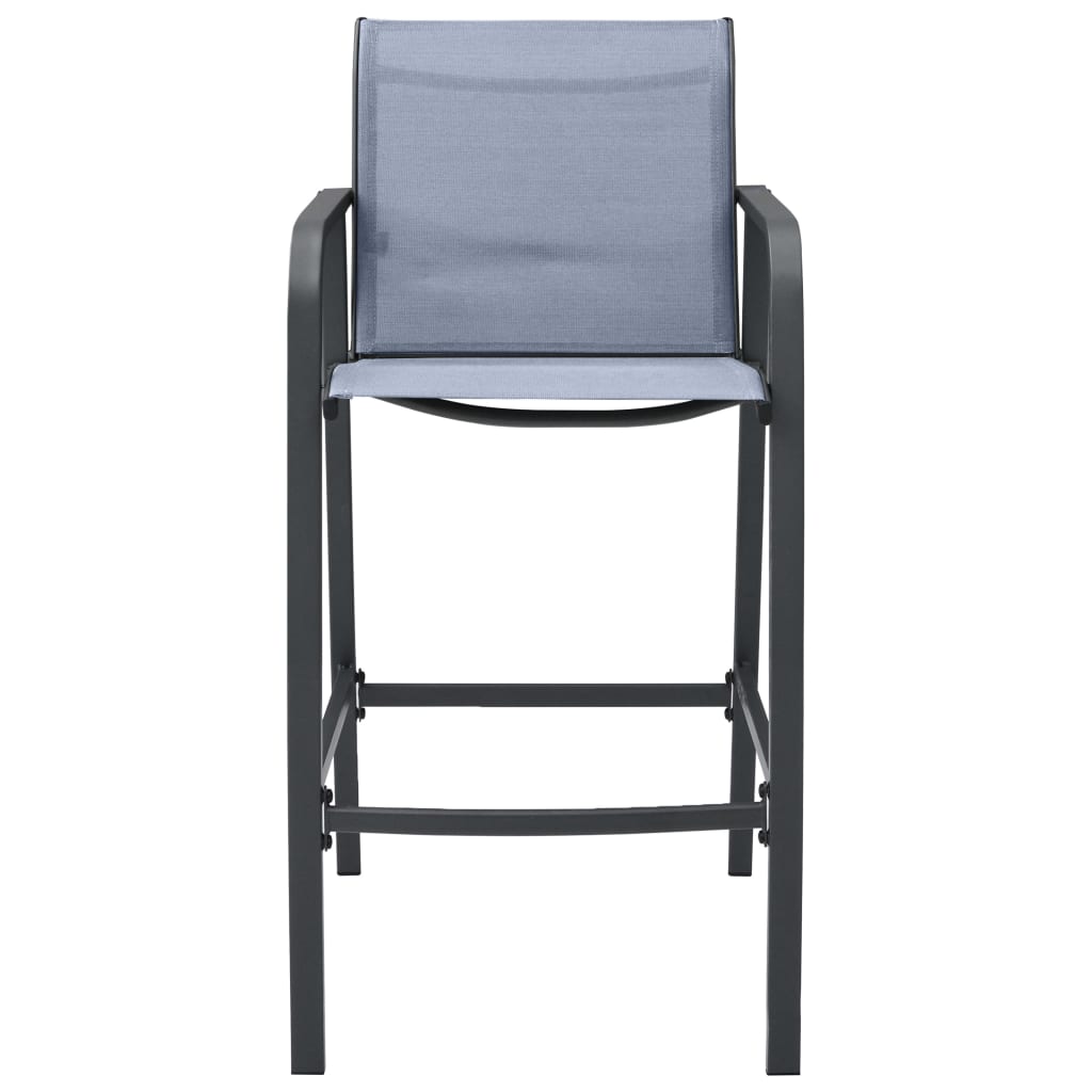 Garden Bar Chairs 2 Pcs Grey Textilene