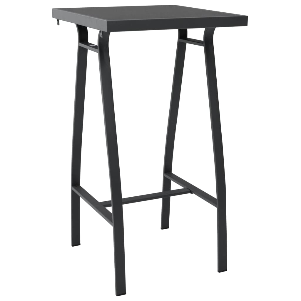 Garden Bar Table Black 60X60X110 Cm Tempered Glass