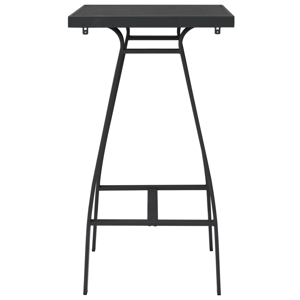 Garden Bar Table Black 60X60X110 Cm Tempered Glass