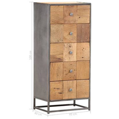 Drawer Cabinet 45X30X100 Cm Solid  Reclaimed Wood