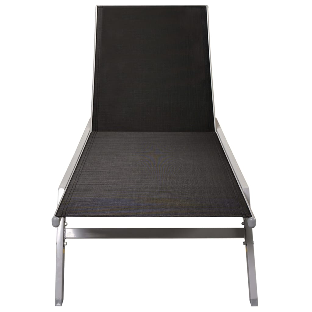 Sun Lounger Steel And Textilene Black