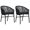 Garden Chairs 2 Pcs Black Pe Rattan