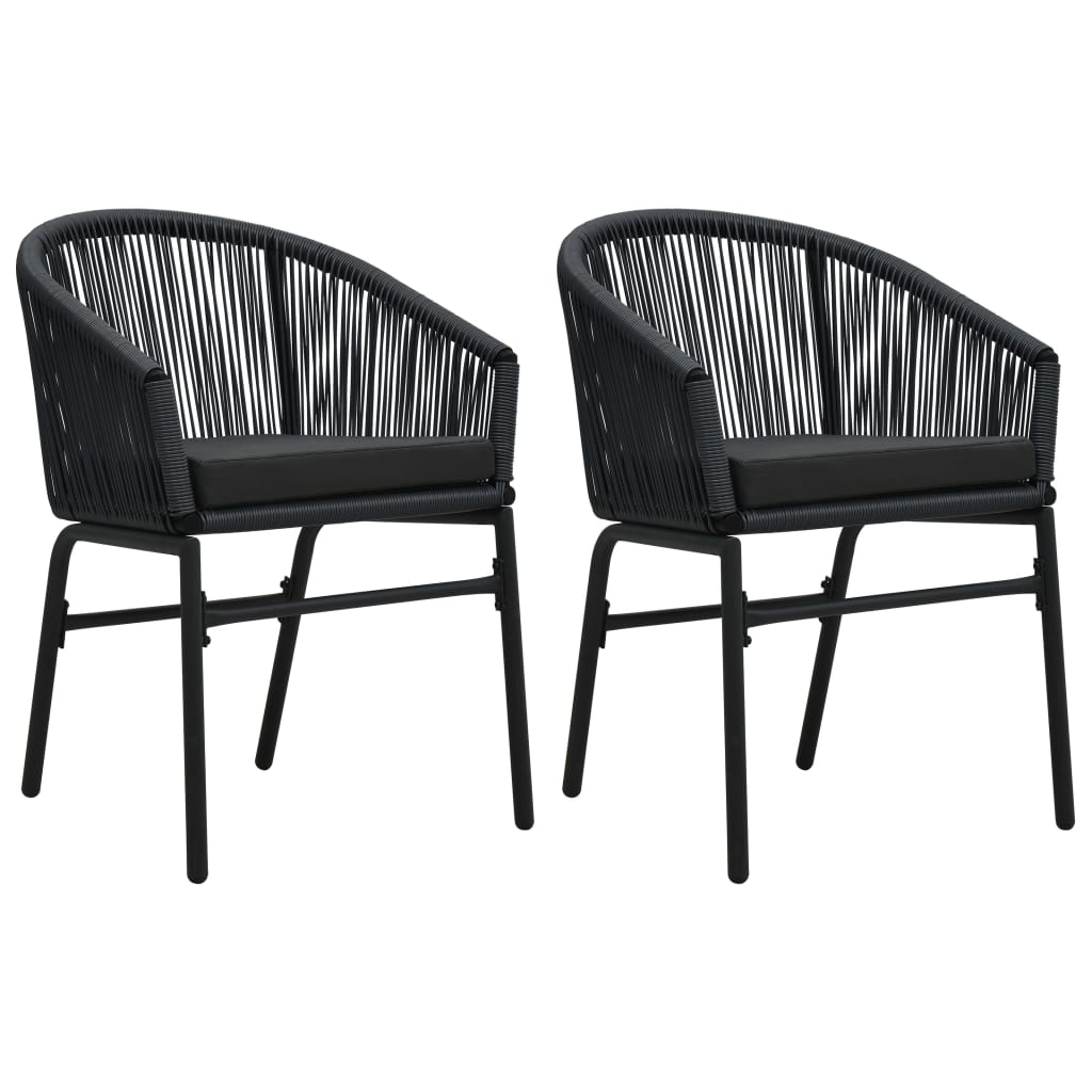 Garden Chairs 2 Pcs Black Pe Rattan