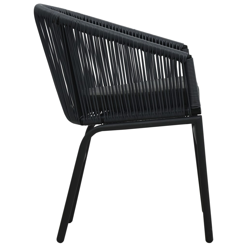 Garden Chairs 2 Pcs Black Pe Rattan