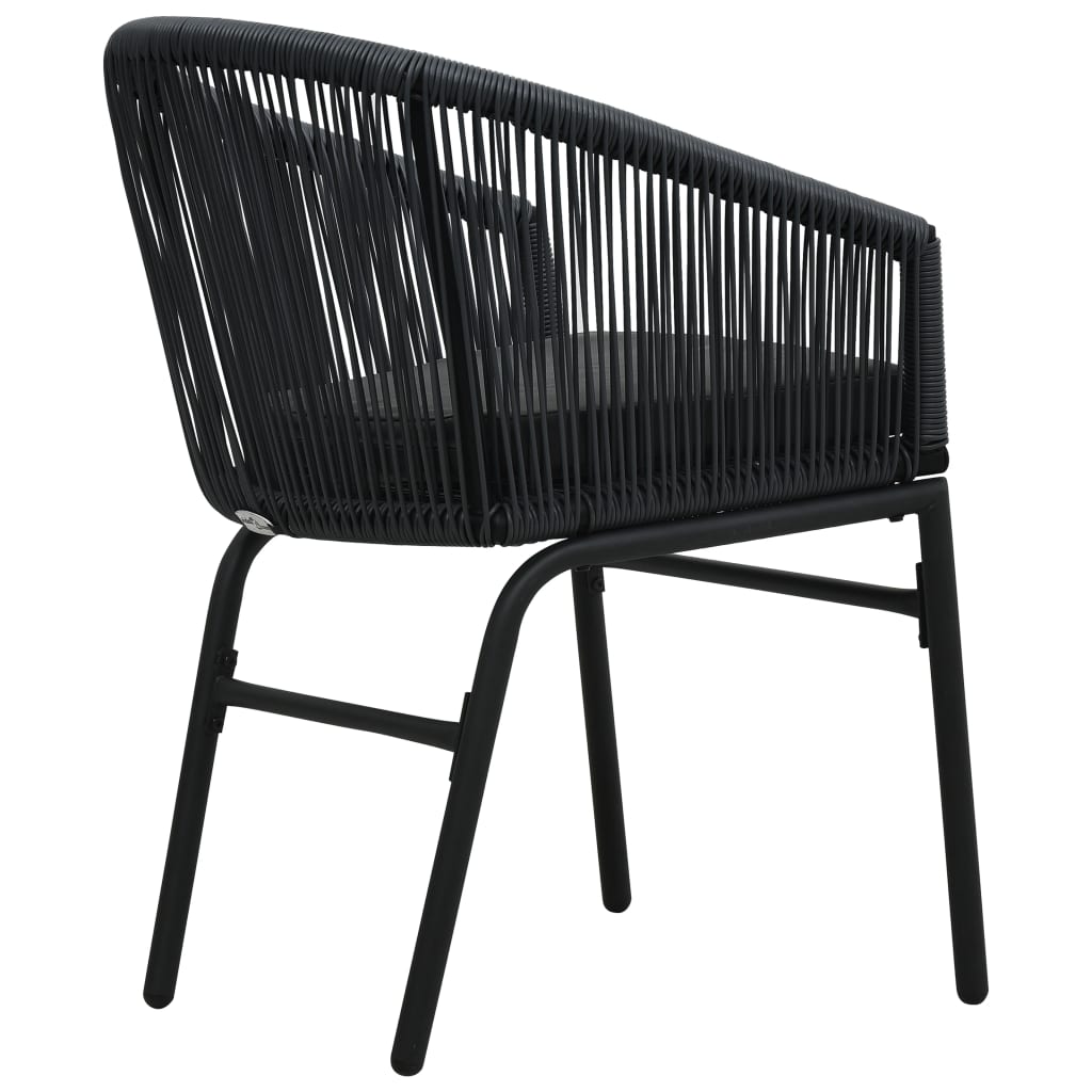 Garden Chairs 2 Pcs Black Pe Rattan