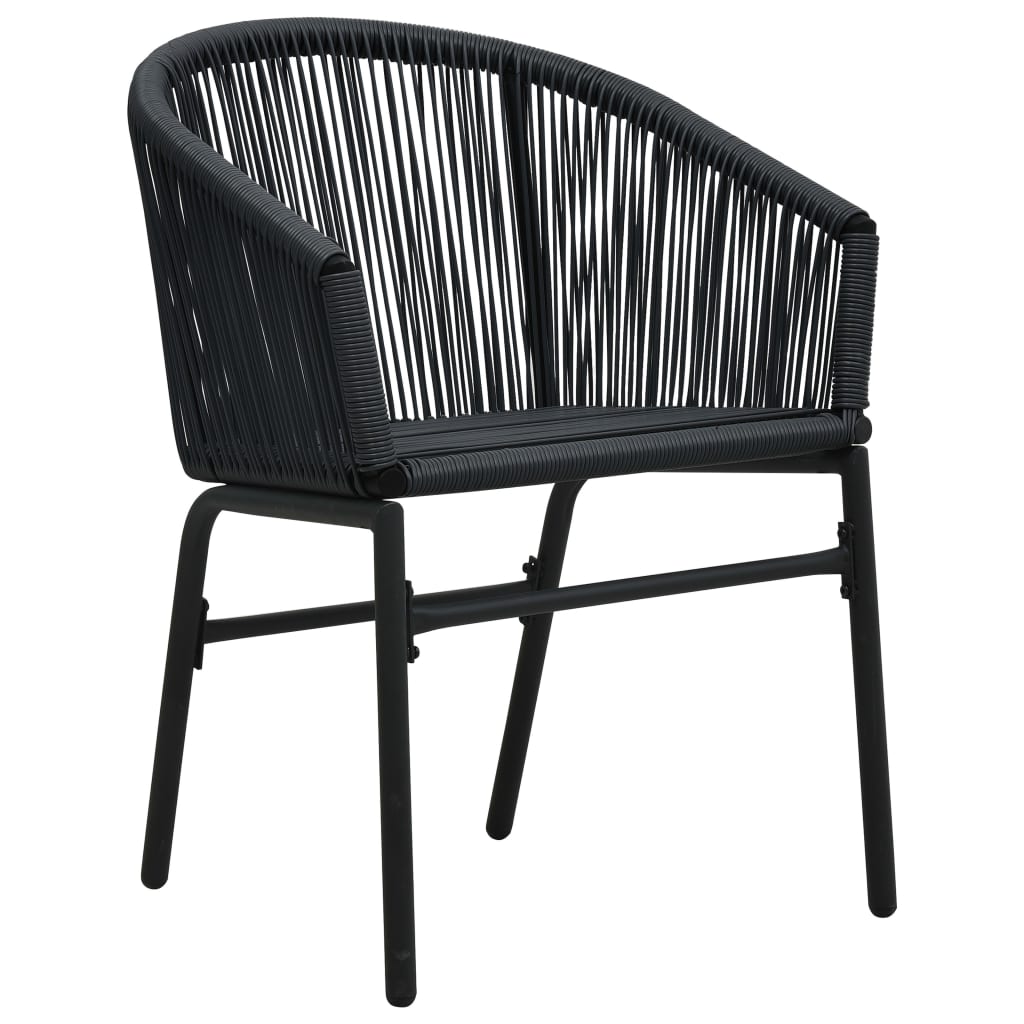 Garden Chairs 2 Pcs Black Pe Rattan