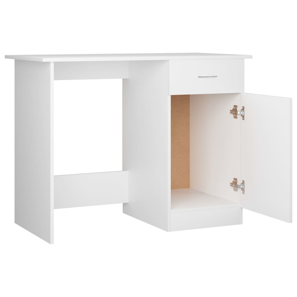 Desk White 100X50X76 Cm Engineered Wood