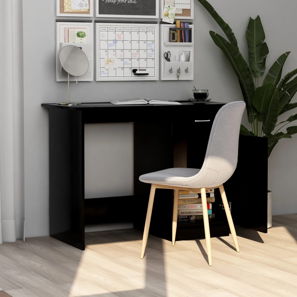 Desk Black 100X50X76 Cm Engineered Wood