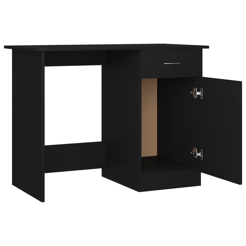 Desk Black 100X50X76 Cm Engineered Wood