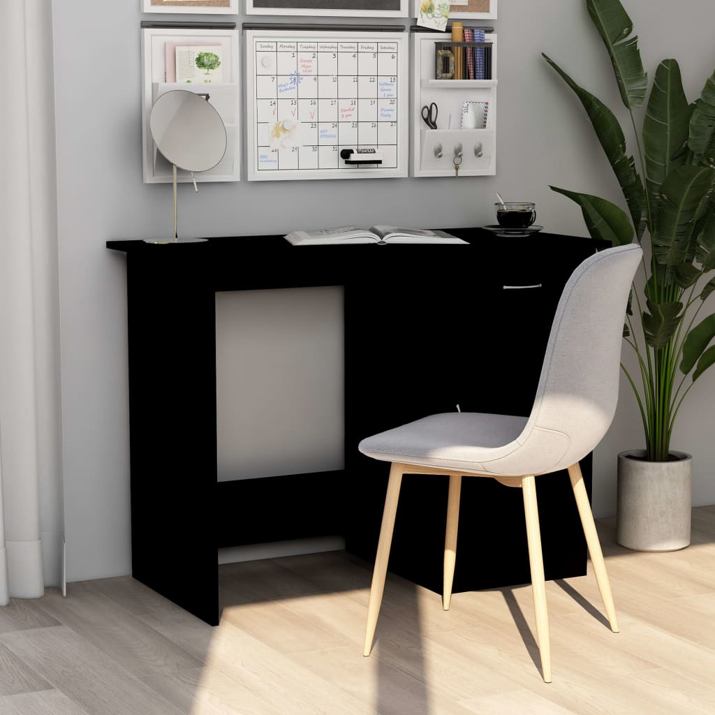 Desk Black 100X50X76 Cm Engineered Wood