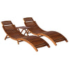 3 Piece Sunlounger With Tea Table Solid Acacia Wood