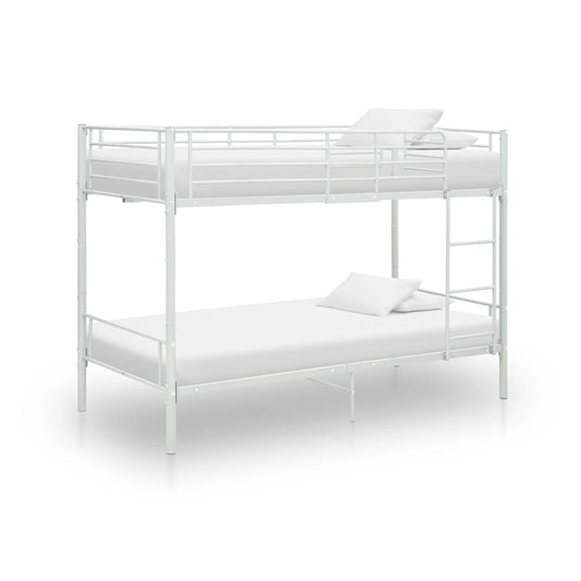 Bunk Bed White Metal 90X200 Cm