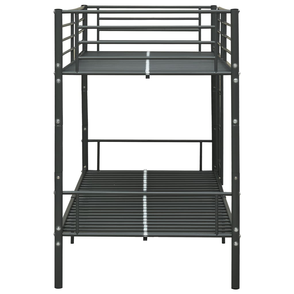 Bunk Bed Black Metal 90X200 Cm