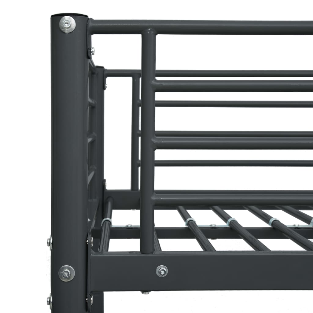 Bunk Bed Black Metal 90X200 Cm