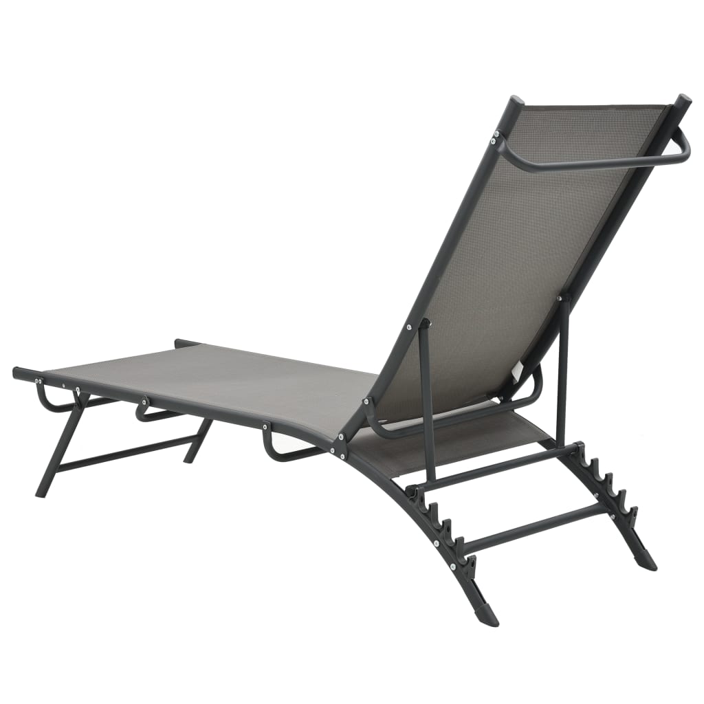 Sun Loungers 2 Pcs Textilene And Steel