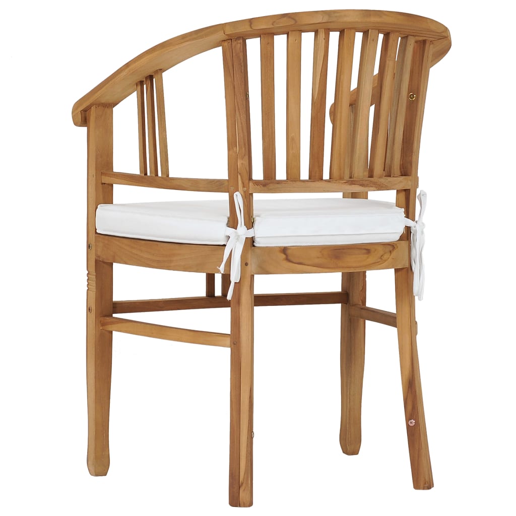 Garden Chairs With Cushions 2 Pcs Solid Teak Wood