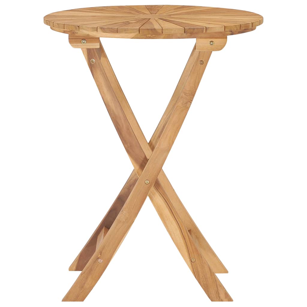 Folding Garden Table Ø 60 Cm Solid Wood Teak