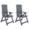 Garden Reclining Chairs 2 Pcs Plastic Anthracite