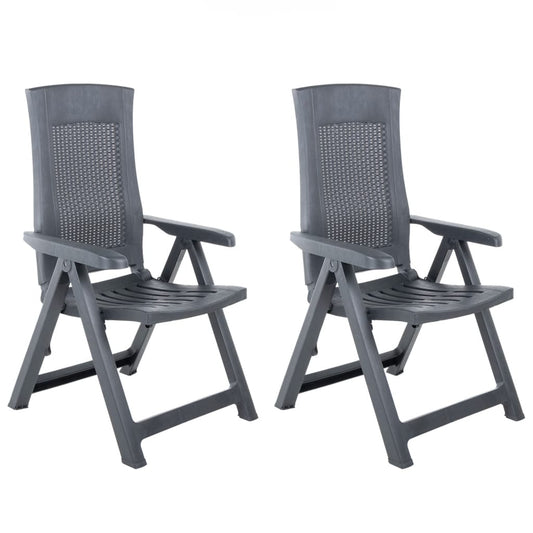 Garden Reclining Chairs 2 Pcs Plastic Anthracite