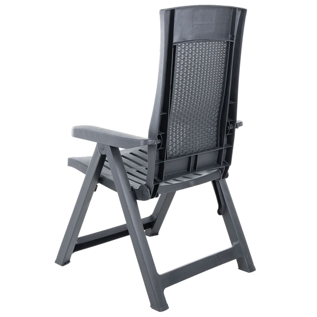 Garden Reclining Chairs 2 Pcs Plastic Anthracite