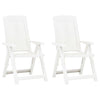 Garden Reclining Chairs 2 Pcs Plastic White