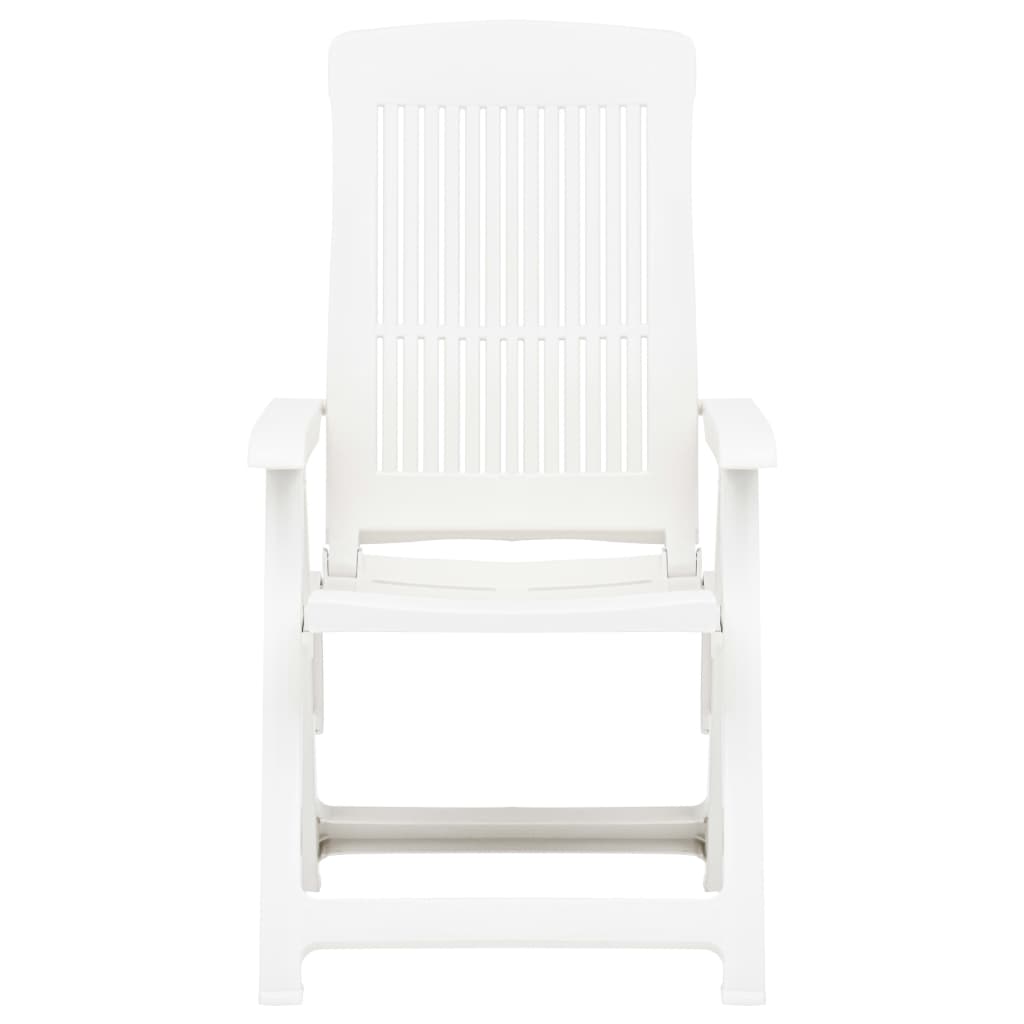 Garden Reclining Chairs 2 Pcs Plastic White