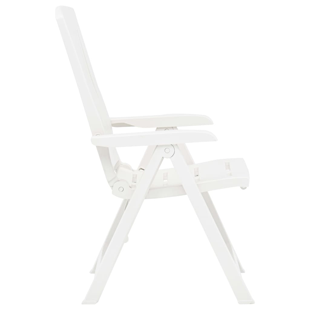 Garden Reclining Chairs 2 Pcs Plastic White