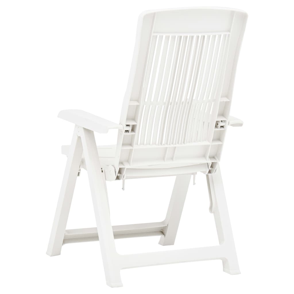 Garden Reclining Chairs 2 Pcs Plastic White