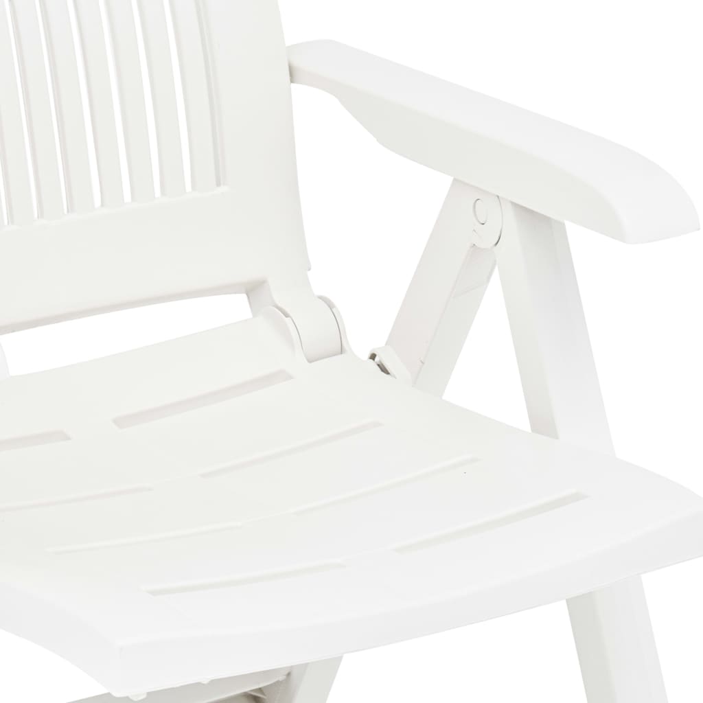 Garden Reclining Chairs 2 Pcs Plastic White