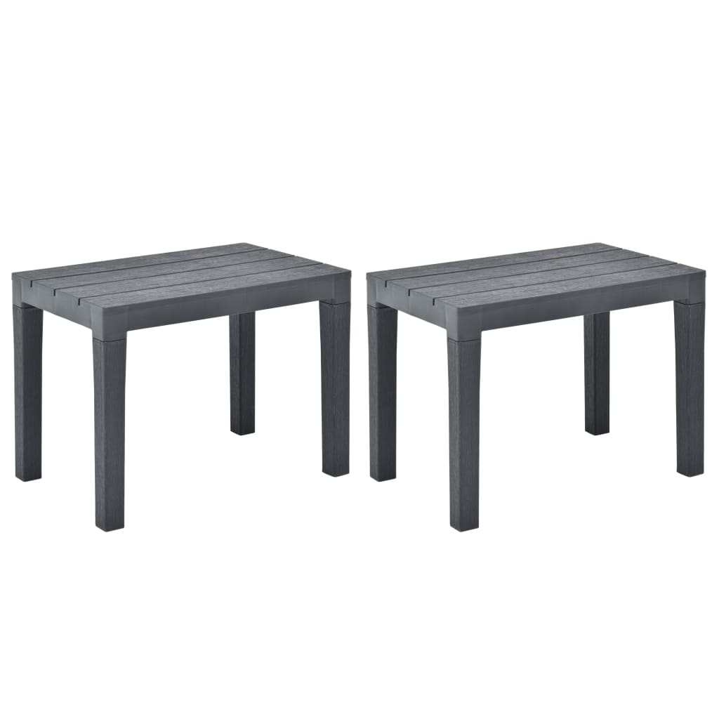 Garden Benches 2 Pcs Anthracite Plastic