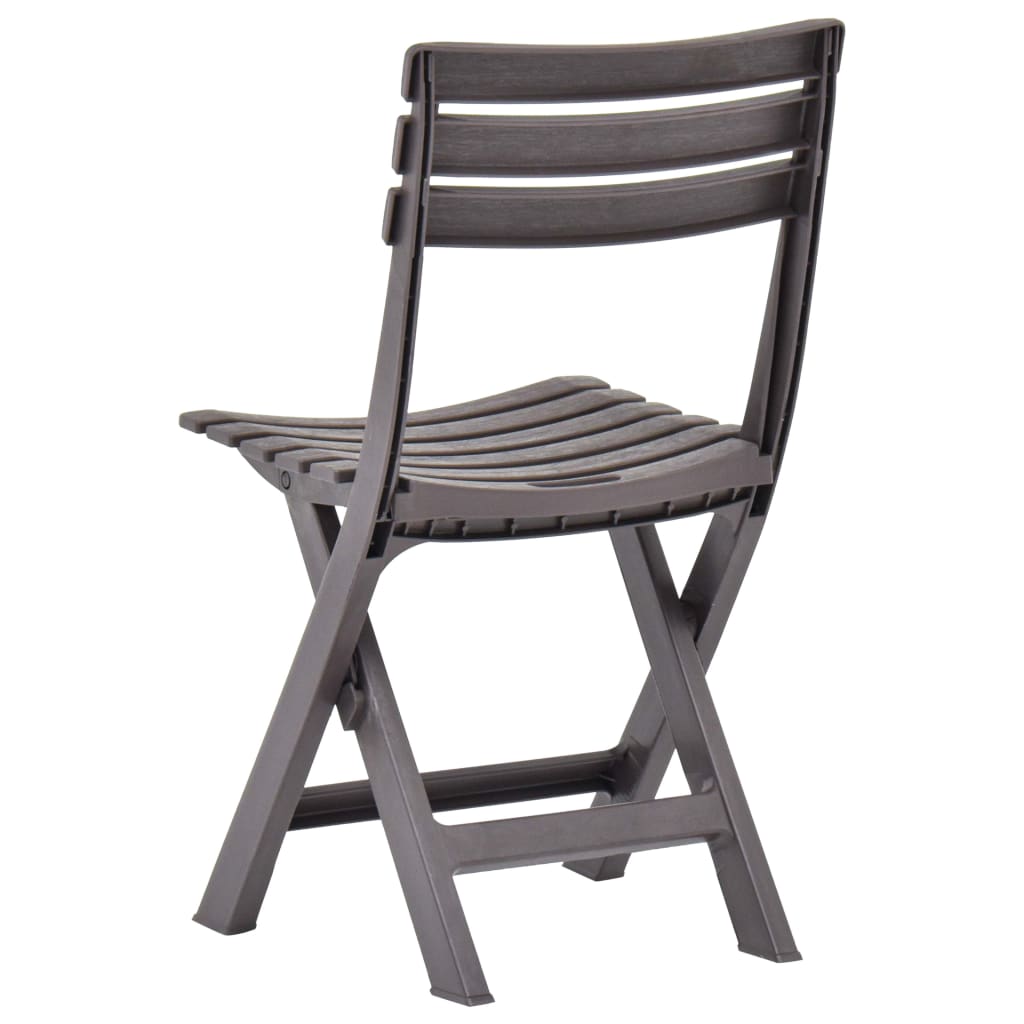 Folding Garden Chairs 2 Pcs Plastic Mocha