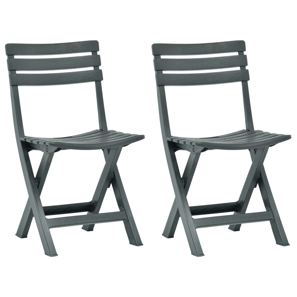 Folding Garden Chair 2 Pcs Plastic Green