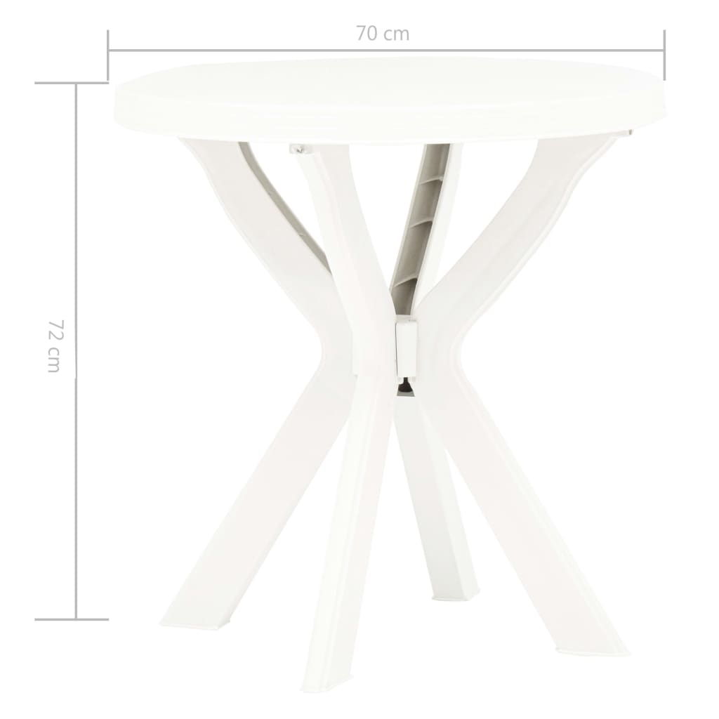 Bistro Table White Ø70 Cm Plastic