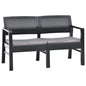 2-Seater Garden Bench With Cushions 120 Cm Plastic Anthracite