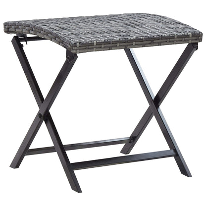 Folding Stool Poly Rattan Grey