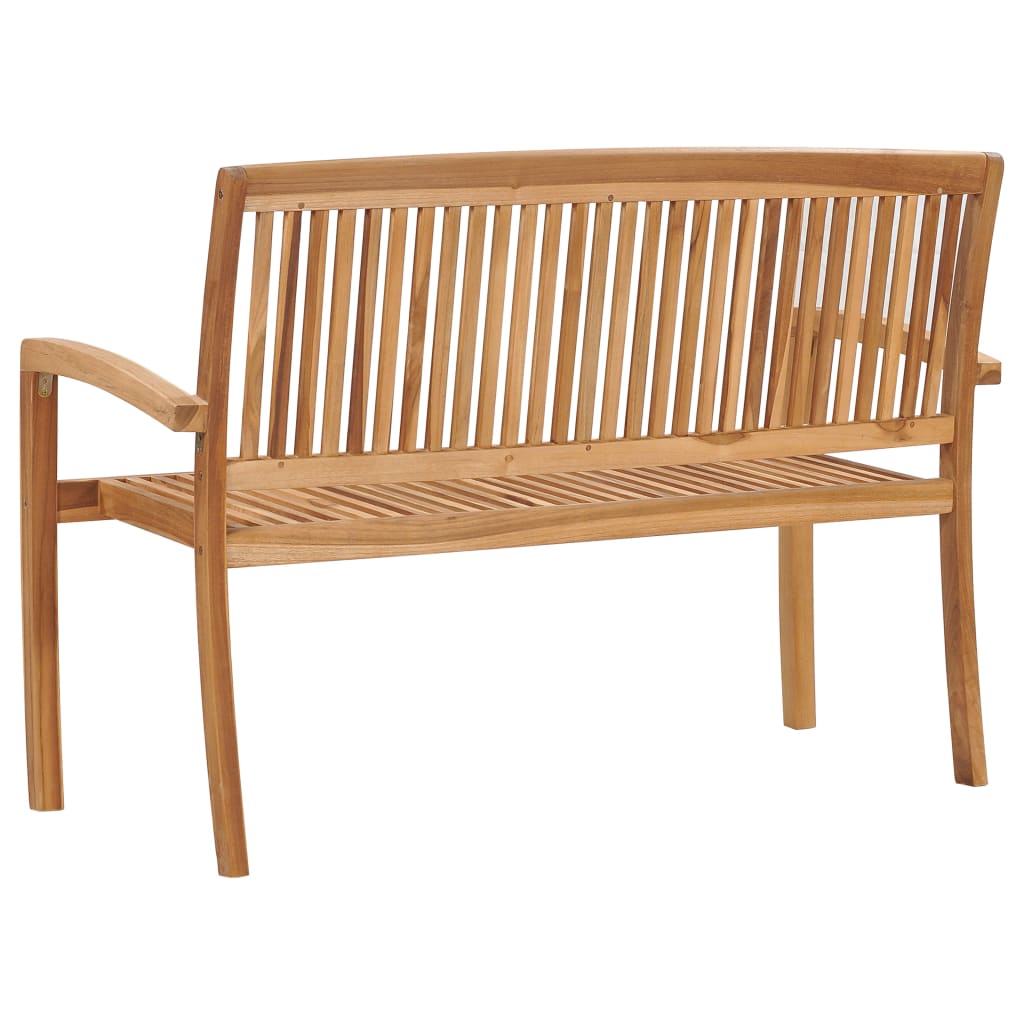 2-Seater Stacking Garden Bench 128.5 Cm Solid Teak Wood