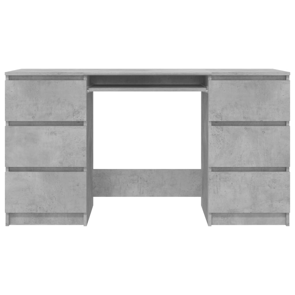 Writing Desk Concrete Grey 140X50X77 Cm Engineered Wood