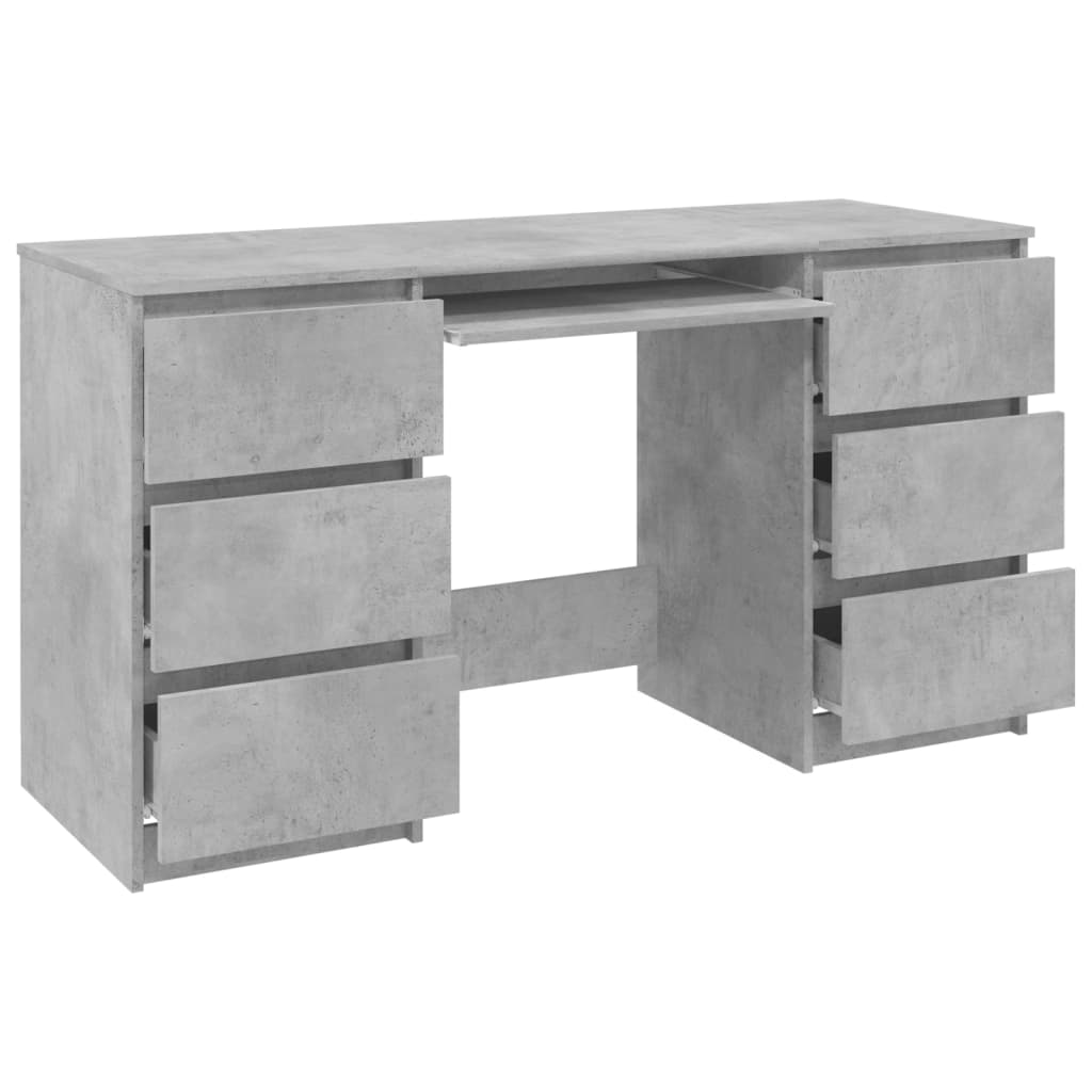 Writing Desk Concrete Grey 140X50X77 Cm Engineered Wood