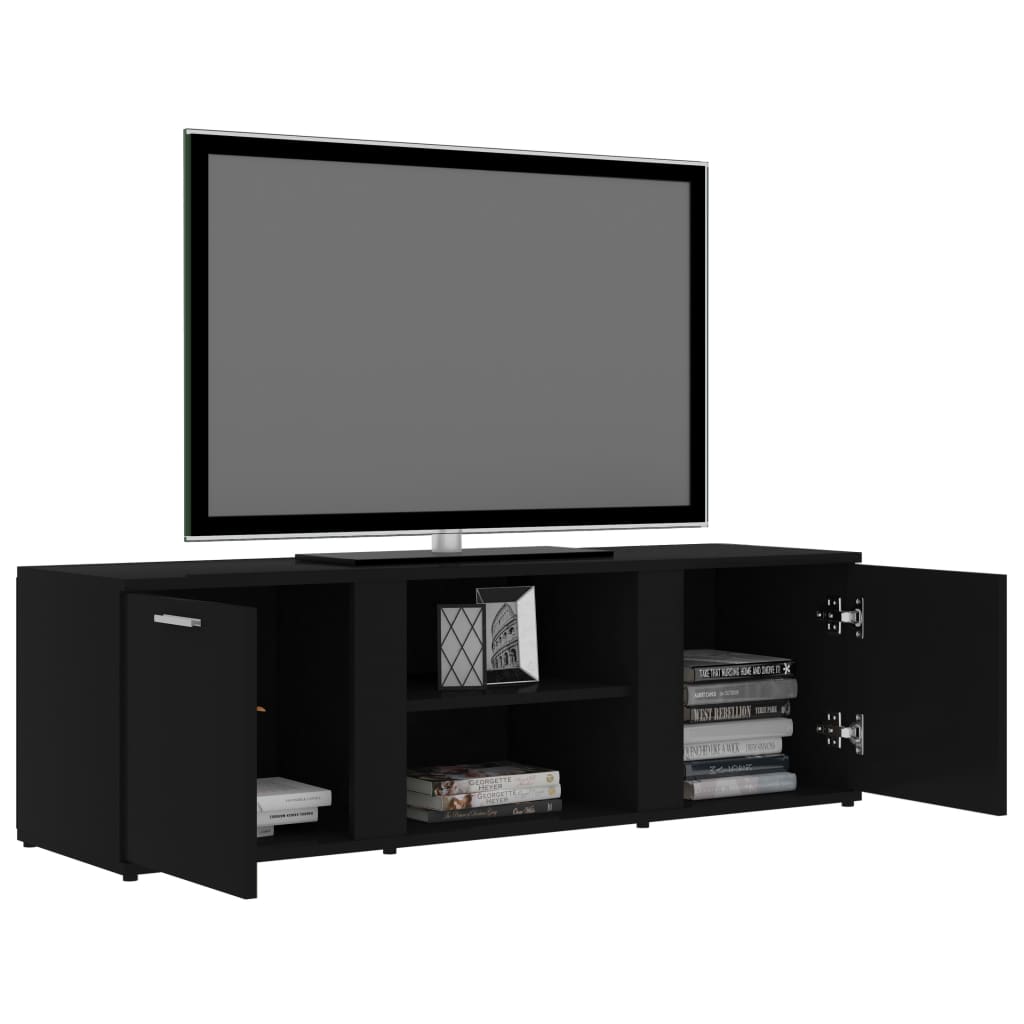 Tv Cabinet Black 120X34X37 Cm Engineered Wood