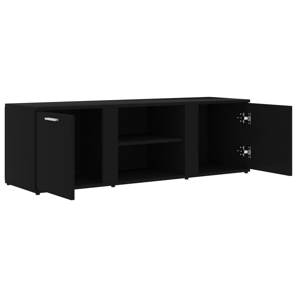 Tv Cabinet Black 120X34X37 Cm Engineered Wood