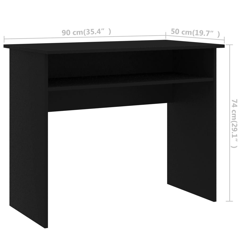 Desk Black 90X50X74 Cm Engineered Wood