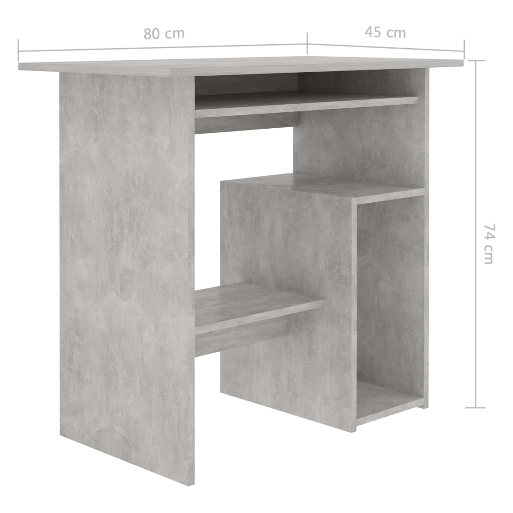 Desk Concrete Grey 80X45X74 Cm Engineered Wood