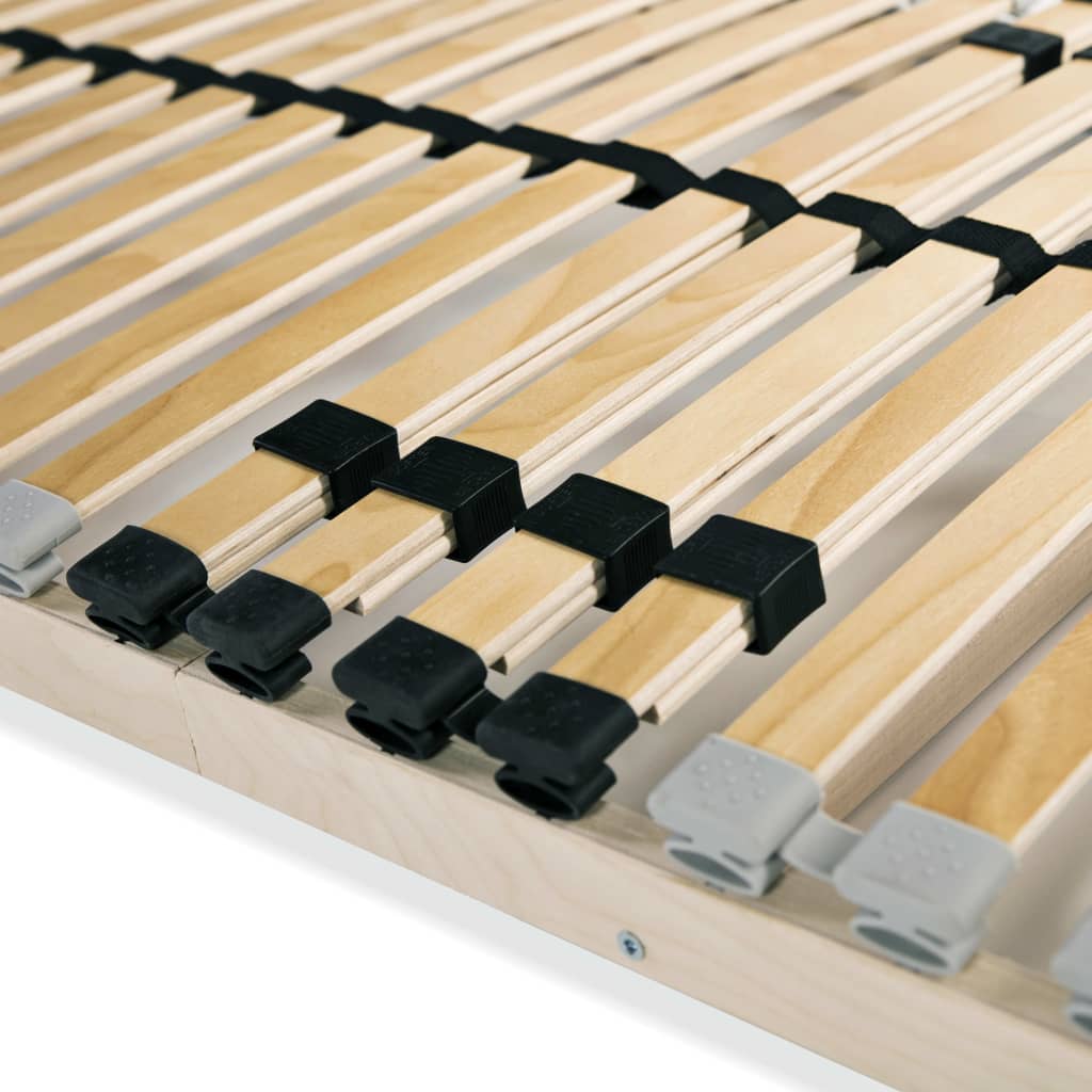 Slatted Bed Bases 2 Pcs With 28 Slats 7 Zones 90X200 Cm